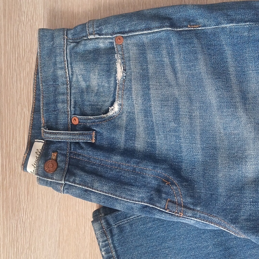 NEW Madewell Jeans Denim Distressed High Rise Slim Size 24 - Picture 8 of 11